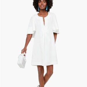 Tuckernuck Pomander Finley Flutter Sleeve Tan Dress with Flared Sleeves